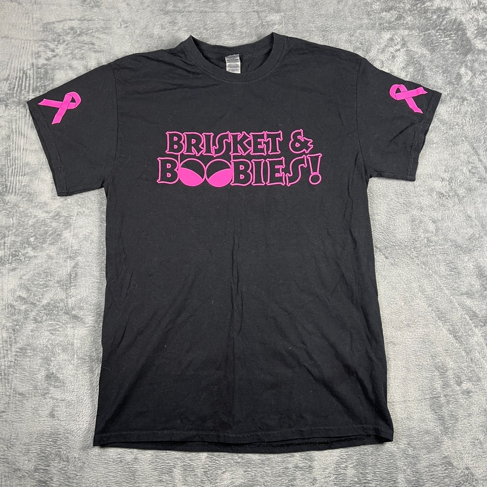 Gildan T Shirt Womens M Black Brisket & Boobies The Shed Barbeque & Blues Joint